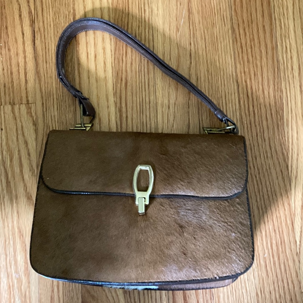 Cowhide Brown/White Purse